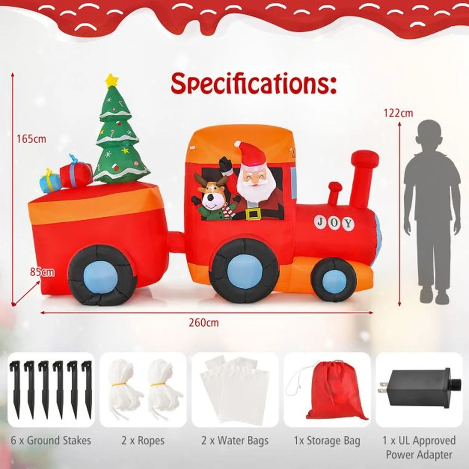 Christmas inflatable santa train with built-in led Christmas inflatable santa train with built-in led