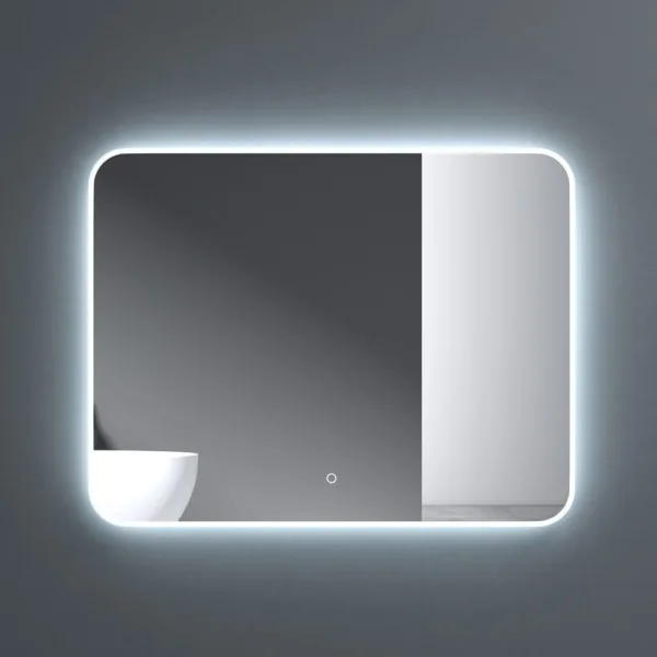 Wall mounted illuminated led bathroom mirror 900 x 700mm