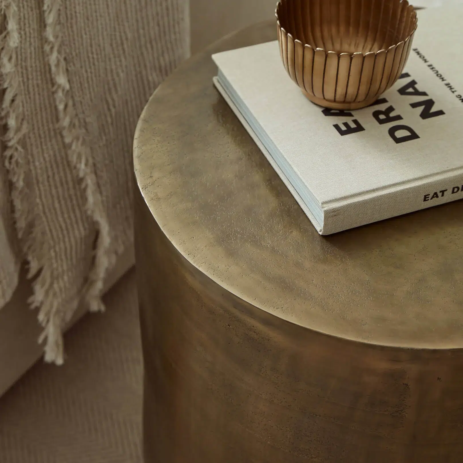Antique brass effect coffee table Antique brass effect coffee table