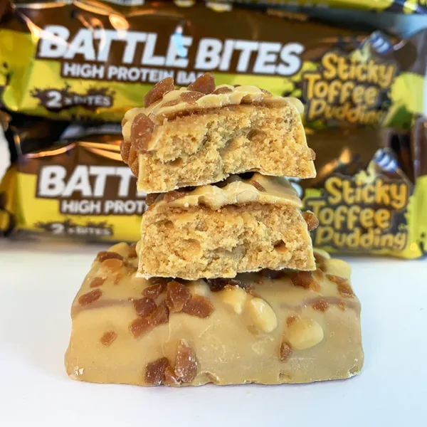 Battle bites sticky toffee pudding protein bars - 12 pack