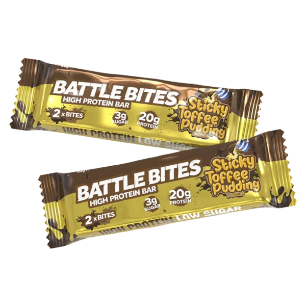 Battle bites sticky toffee pudding protein bars - 12 pack