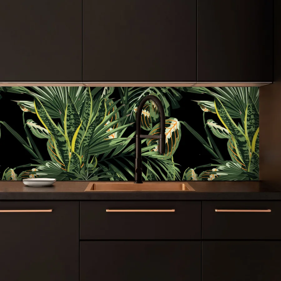Hawaii jungle custom splashback - for kitchen & bathroom
