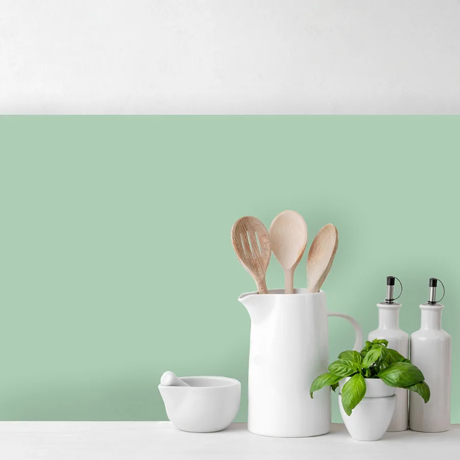 Matt mint green custom splashback- for kitchen & bathroom