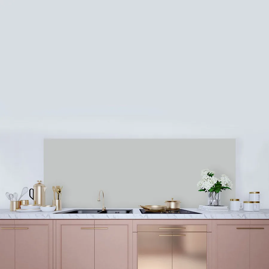Matt pearl grey custom splashback- for kitchen & bathroom