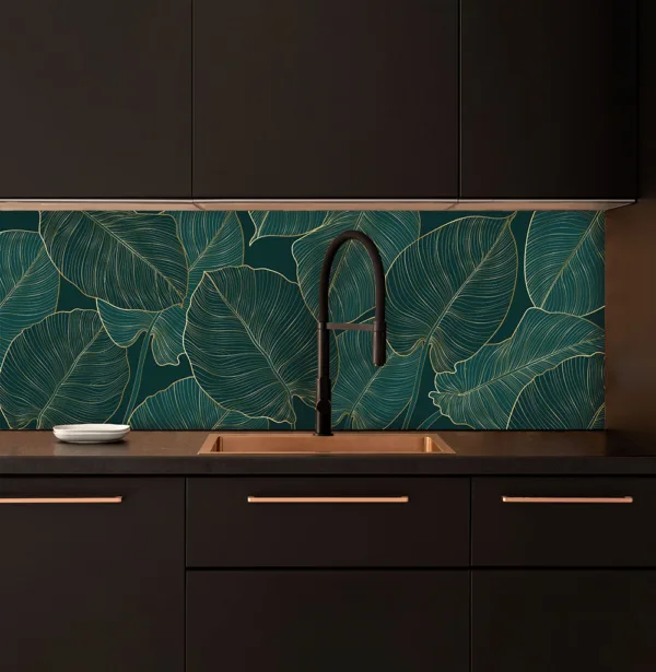 Modern Leaves Custom Splashback - For Kitchen & Bathroom