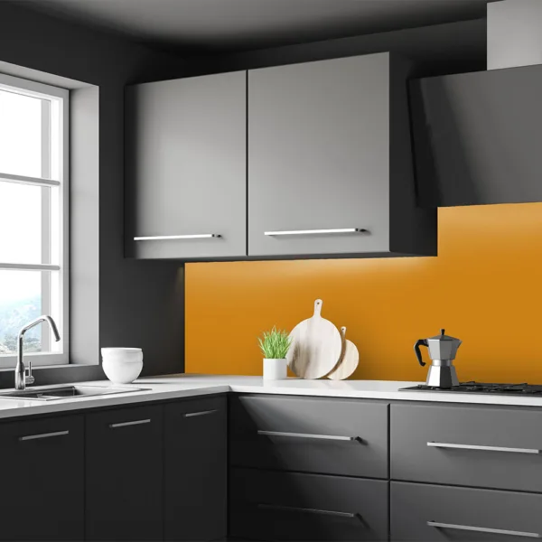 Saffron Yellow Custom Splashback - For Kitchen & Bathroom