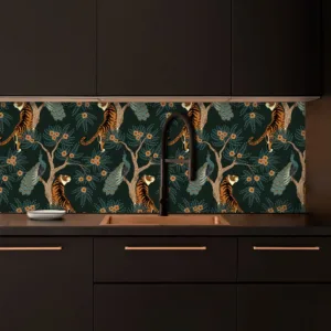 Shaded tiger custom splashback - for kitchen & bathroom