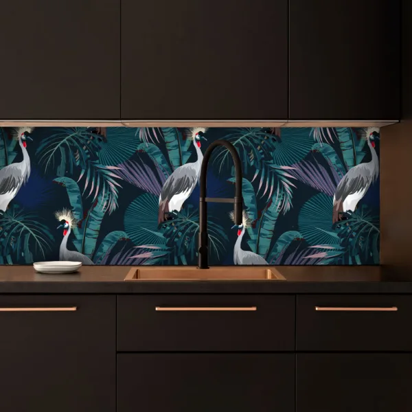 Tropics at night custom splashback - for kitchen & bathroom