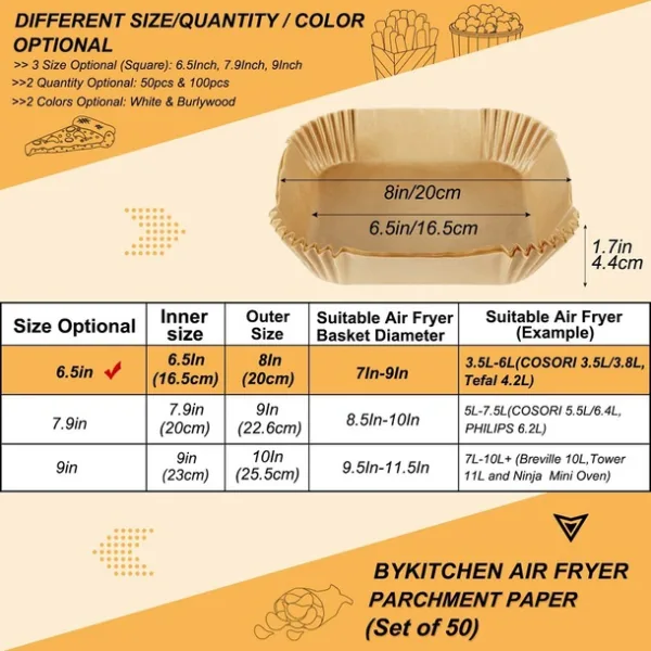 Airfryer paper liner (pack of 100)