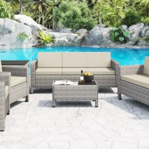 Rattan garden furniture lounge set outdoor sofa chair corner patio