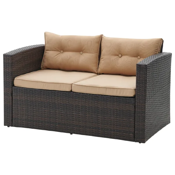 4 piece outdoor rattan garden set with coffee table