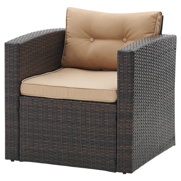 4 piece outdoor rattan garden set with coffee table