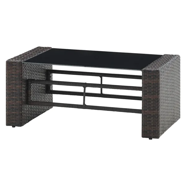 4 piece outdoor rattan garden set with coffee table