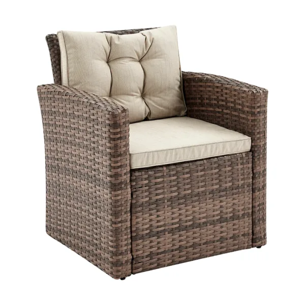 5 piece garden corner sofa set, brown