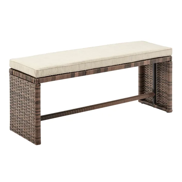 5 piece garden corner sofa set, brown