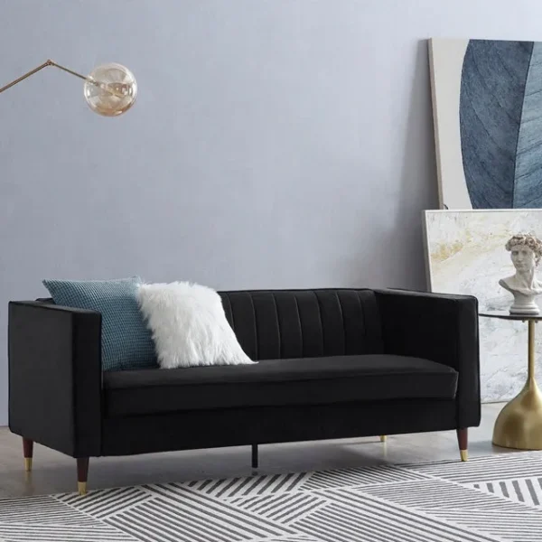 Thomas velvet fabric 3 seater sofa