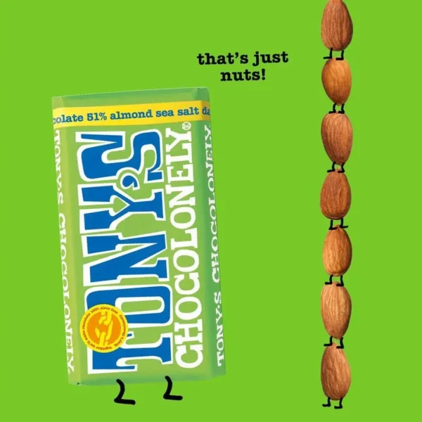 Tony's Chocolonely Dark Almond Sea Salt Chocolate Bar - 180g