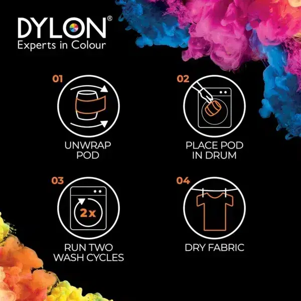 Dylon washing machine fabric dye pod, deep violet