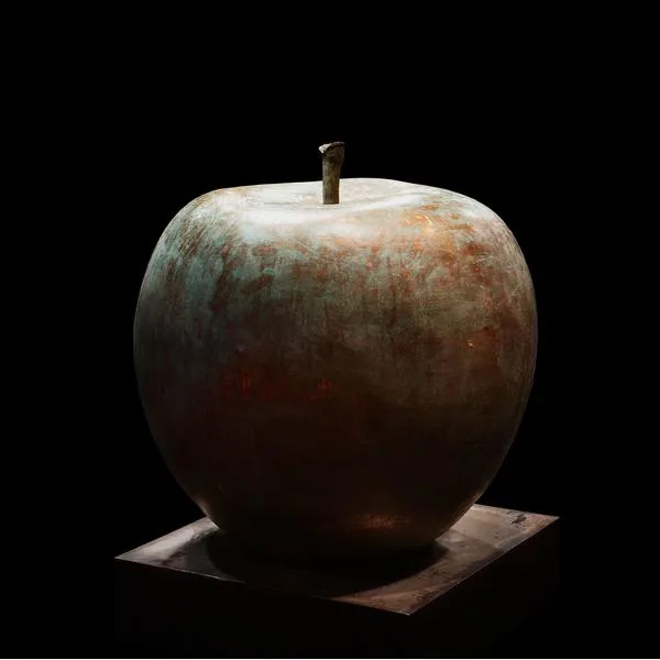 Foundry bronze apple sculpture Foundry bronze apple sculpture