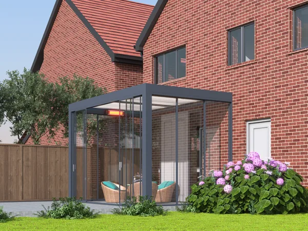 Bioclimatic pergola 4 x 3m wall mounted | t7