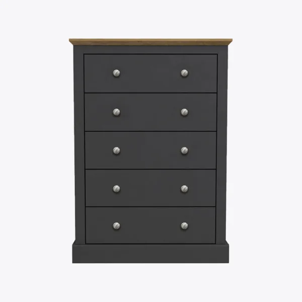 Devon 5 drawer chest charcoal