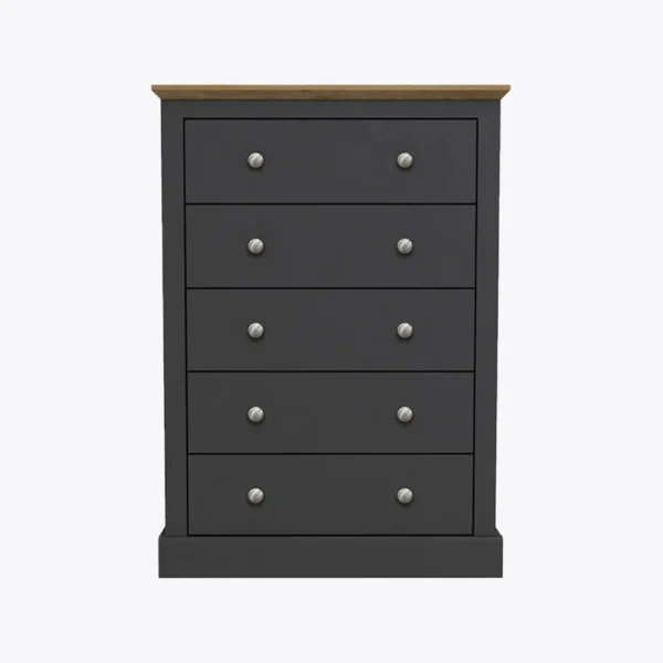 Devon 5 Drawer Chest Charcoal