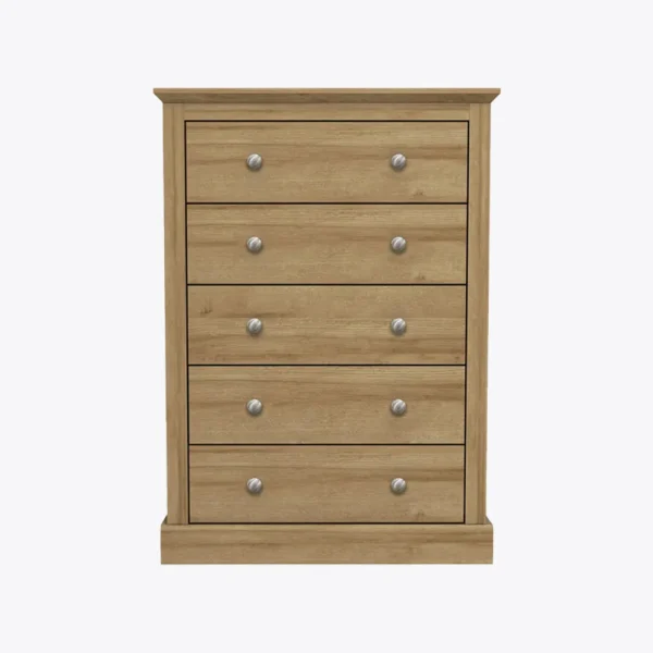 Devon 5 Drawer Chest Oak