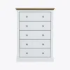 Devon 5 Drawer Chest White