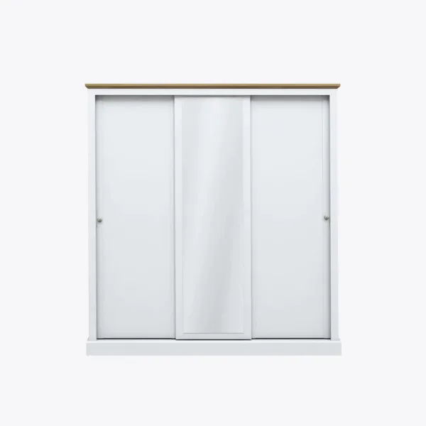 Devon 3 door sliding wardrobe white