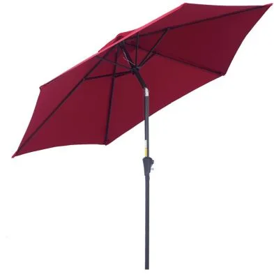 Outsunny 2.7M Garden Parasol Umbrella With Tilt And Crank