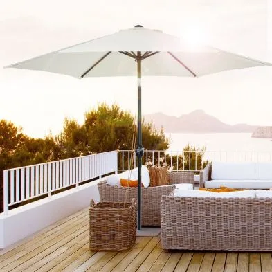 Outsunny 2.7M Garden Parasol Umbrella with Tilt and Crank