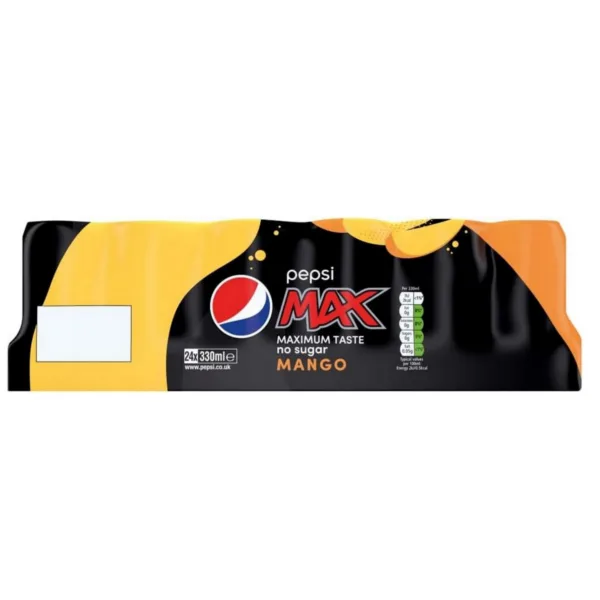 Pepsi Max Mango, 330ml Can, Pack of 24