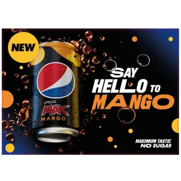 Pepsi max mango, 330ml can, pack of 24