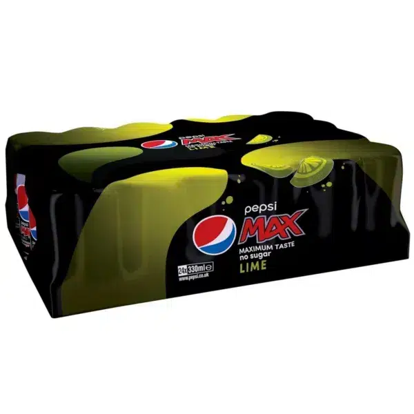 Pepsi max lime, 330ml can, pack of 24