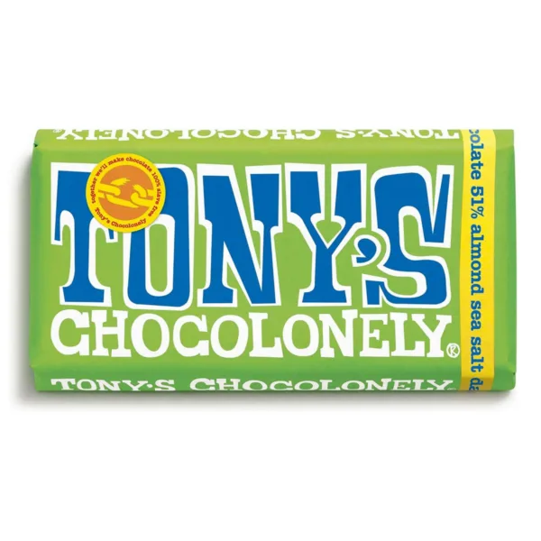 Tony's chocolonely dark almond sea salt chocolate bar - 180g
