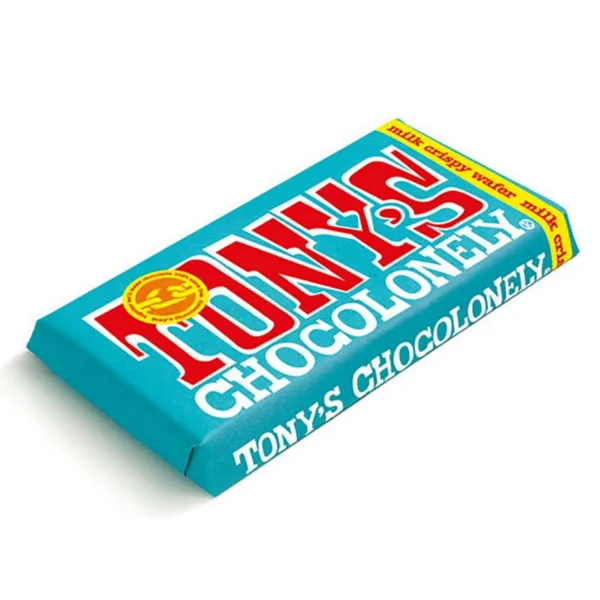 Tony's chocolonely milk crispy wafer chocolate bar - 180g
