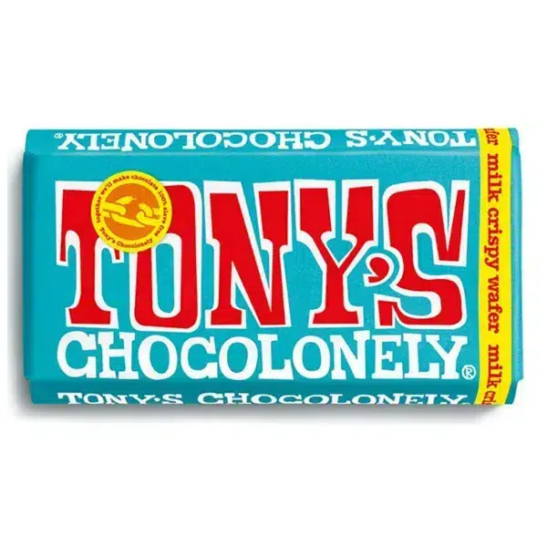 Tony's chocolonely milk crispy wafer chocolate bar - 180g