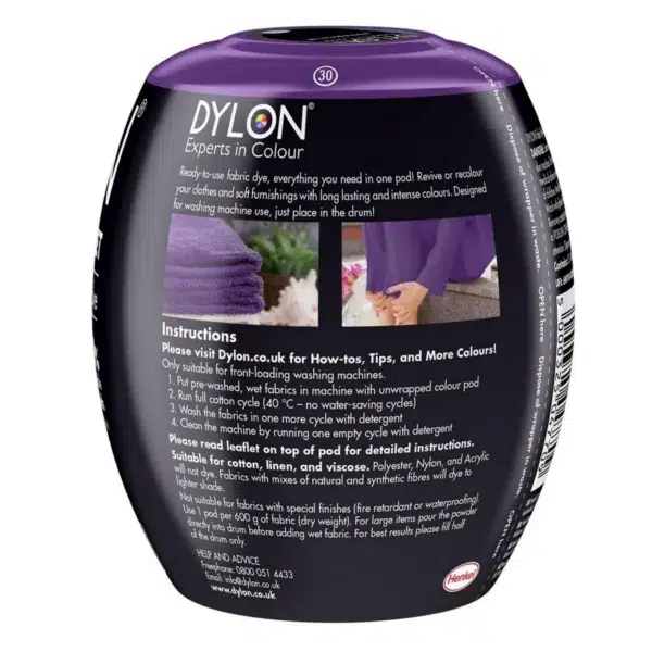 DYLON Washing Machine Fabric Dye Pod, Deep Violet