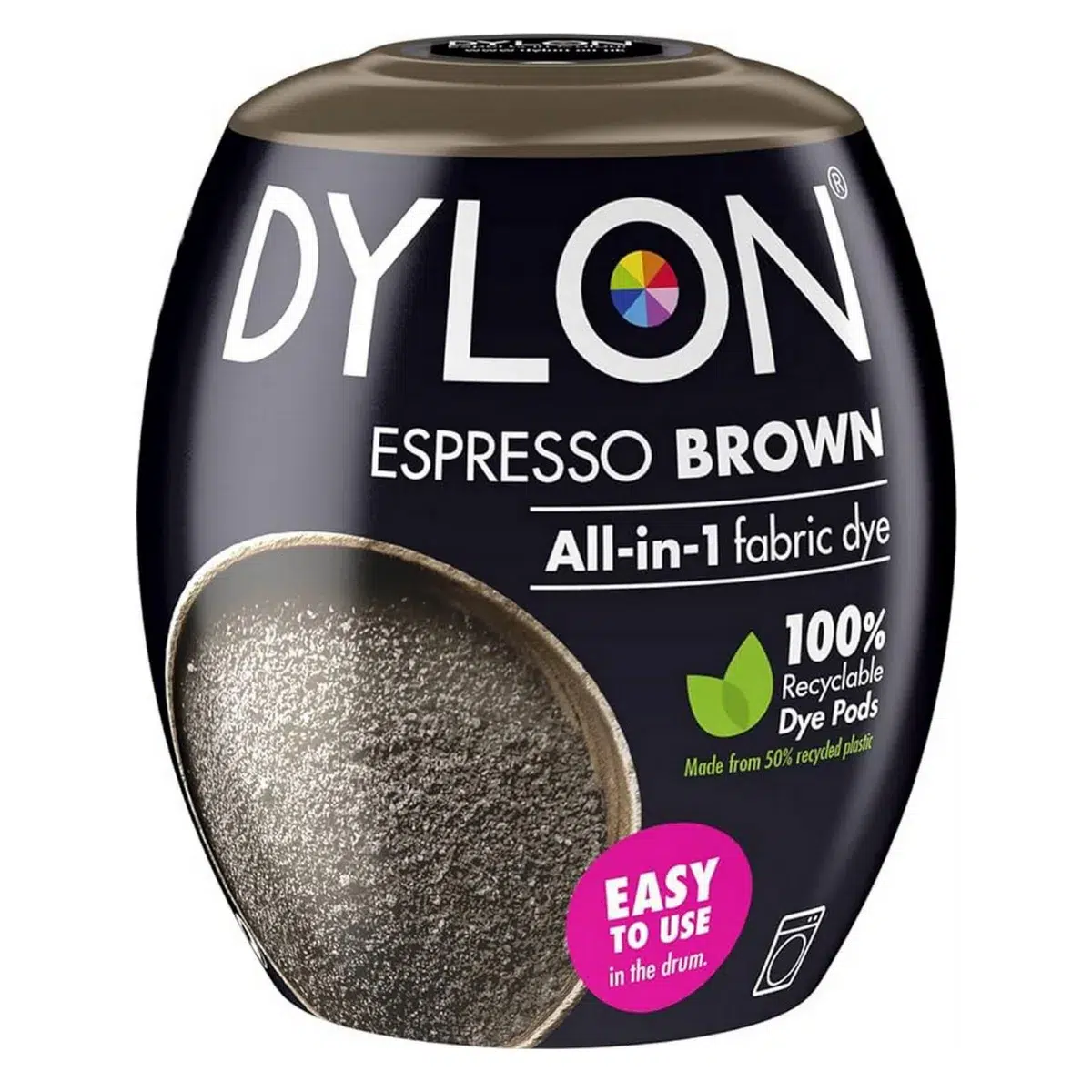 Dylon washing machine fabric dye pod, espresso brown Espresso brown