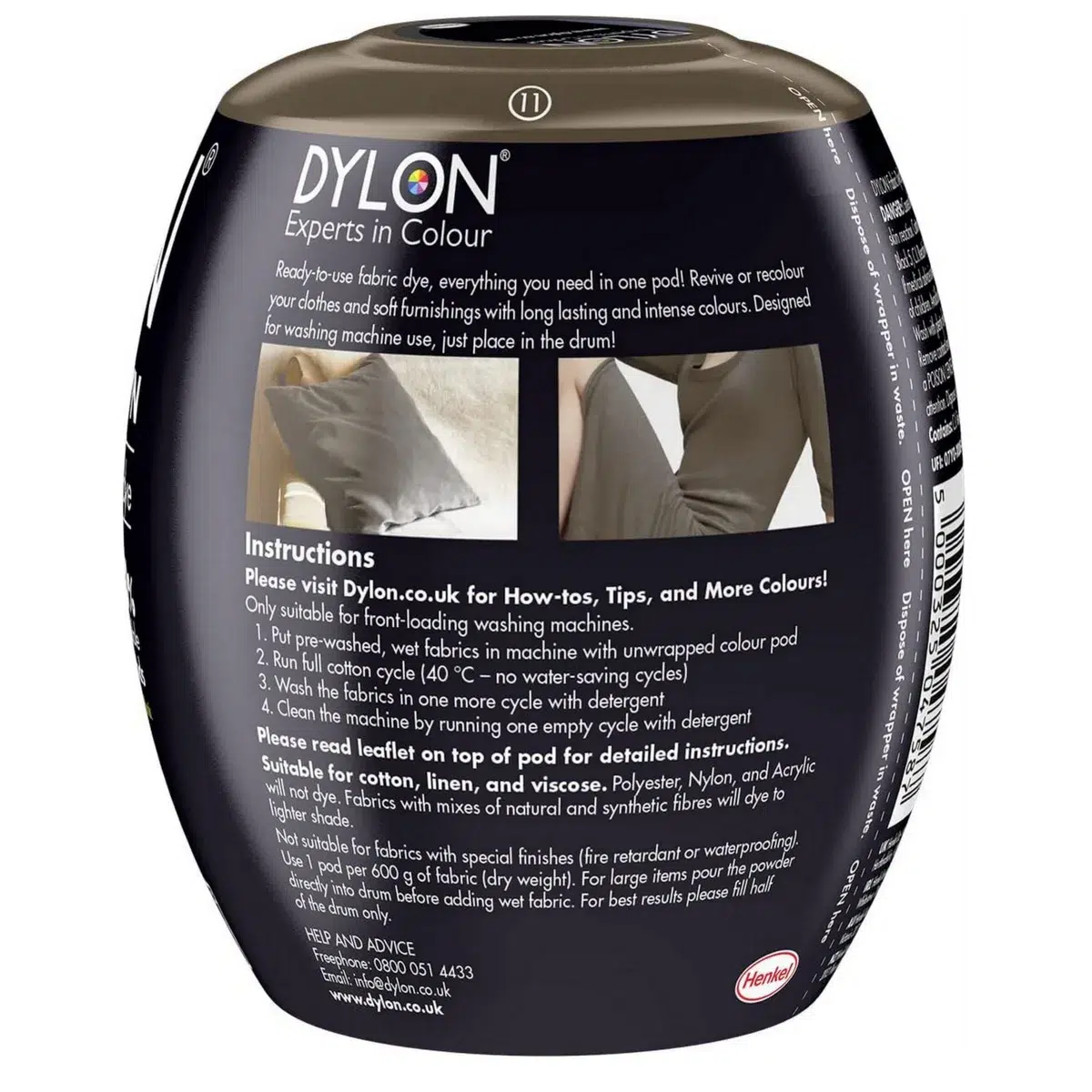 Dylon washing machine fabric dye pod, espresso brown Espresso brown