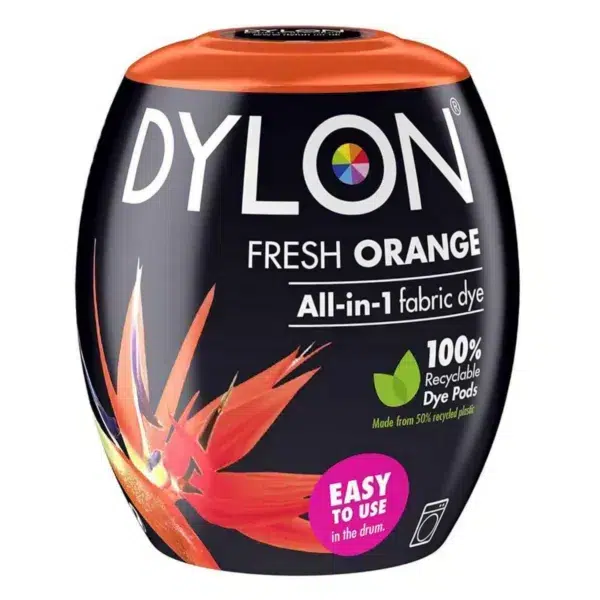 Dylon washing machine fabric dye pod, fresh orange