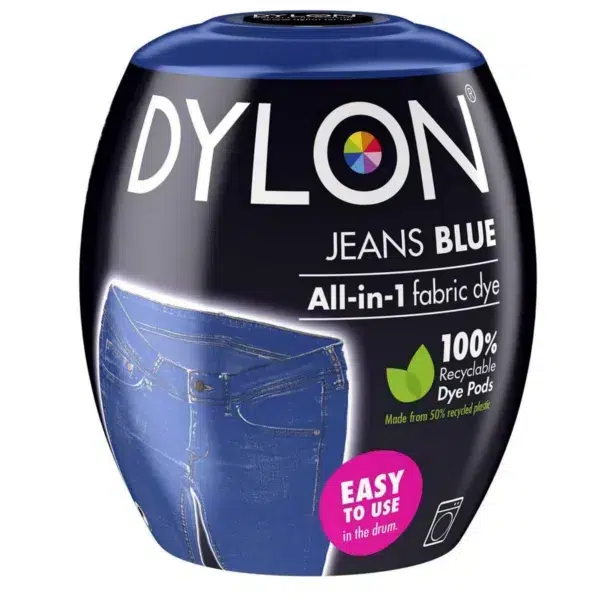Dylon washing machine fabric dye pod, jeans blue