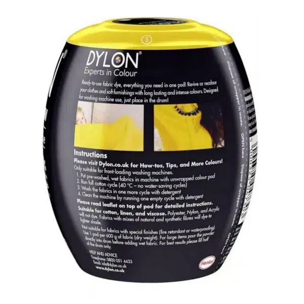 Dylon washing machine fabric dye pod, yellow - image 6