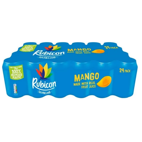 Rubicon 24 Pack Sparkling Mango Drink 24 x 330ml Cans