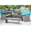 5 Piece Garden Corner Sofa Set, Grey
