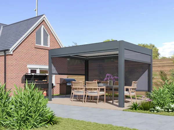 Solar eclipse gazebo 4m x 3m | grey/white