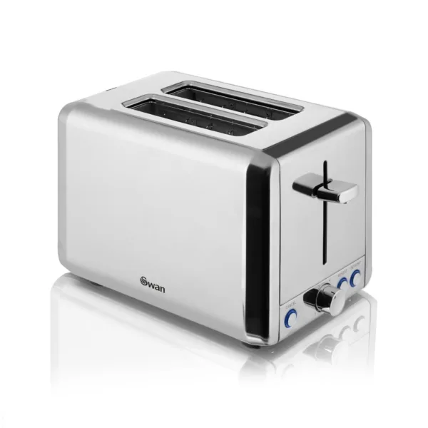 Swan 2 slice polished stainless steel toaster