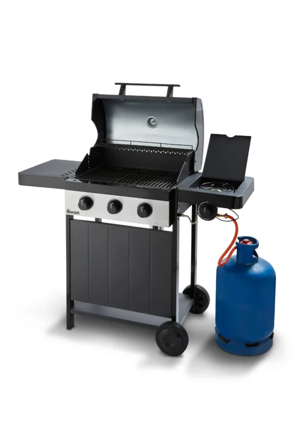 Swan Kansas 3 Burner Gas BBQ with Side Burner