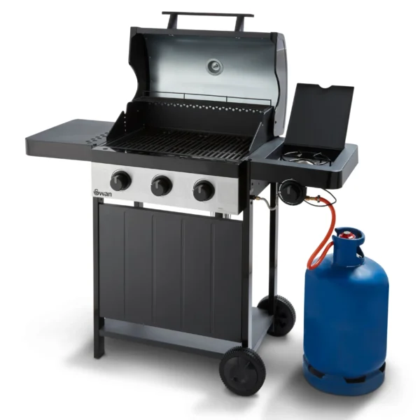 Swan Kansas 3 Burner Gas BBQ with Side Burner