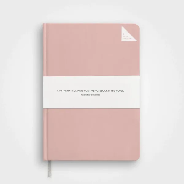 Hardcover stone paper a5 notebook, dusty pink